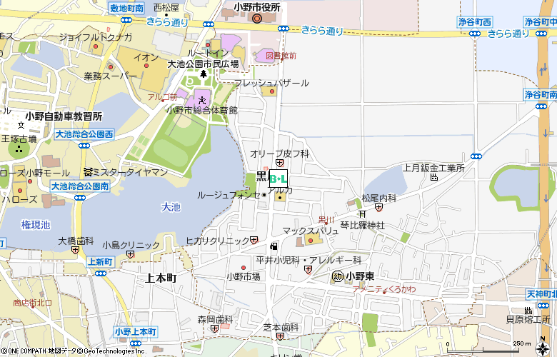 ビジョンメガネ　小野店付近の地図